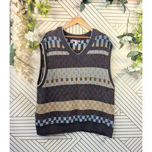 Urban Outfitters Men's Grandpa Core Vest Knitted V-Neck Brown Size XL